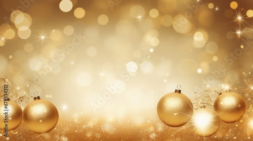 Background with Christmas baubles copy space