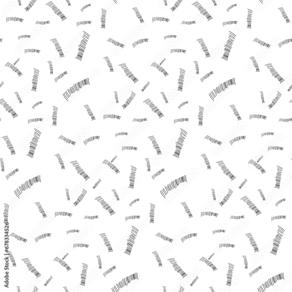 Embroidery  seamless pattern. Black lines on white background. 