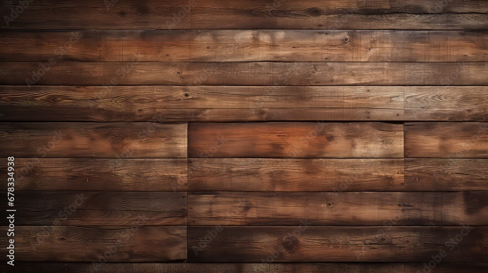 Naklejka premium Background and texture of old wood stripe decorative fence wall surface