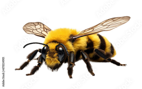 Buzzing Bee Plushie Black And Yellow Color Isolated On a Clear Surface or PNG Transparent Background. © Usama
