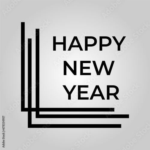 Happy newyear letters banner, vector art and illustration. can use for, landing page, web, mobile app, poster, banner, flyer, background 2024
