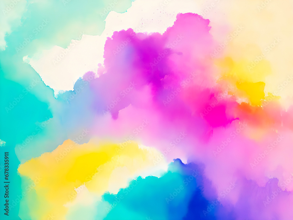 Colorful abstract painting, watercolor background. Rainbow colors