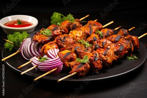 Chicken kebab North Indian cuisine photo