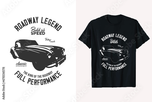 Vintage vehicle vector classic car t-shirt design. american old cars tee shirt template. prints black and white background.