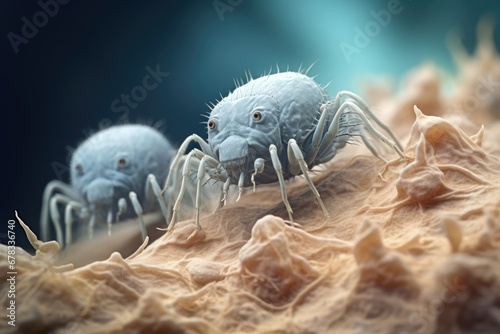Dust mite under the microscope