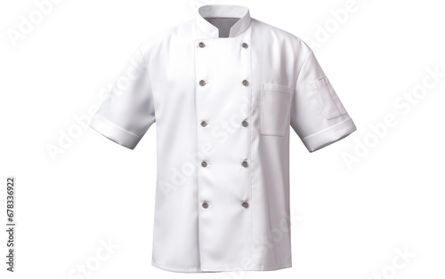 Chef Uniform White Color Isolated On a Clear Surface or PNG Transparent Background.