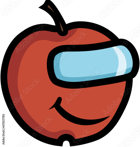 jabłko, logo, komiks