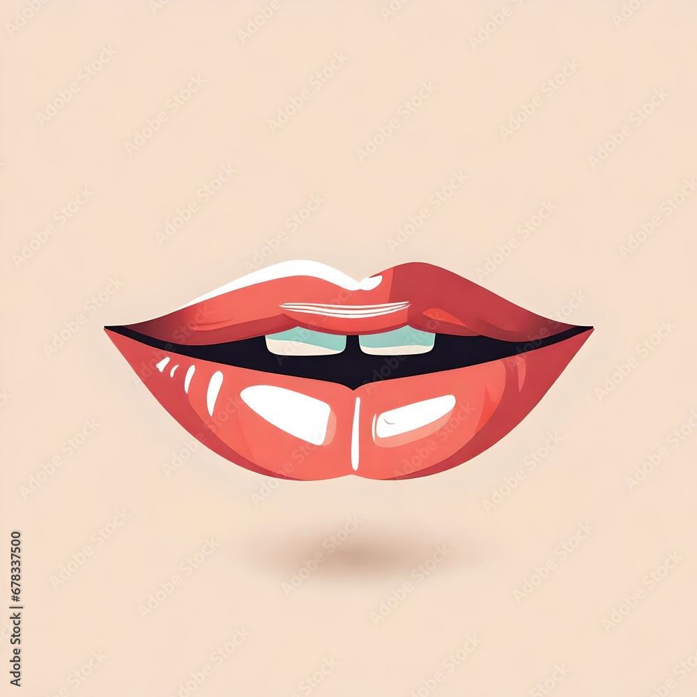 An illustration of a woman's full pouty lips An illustration of a woman's full pouty lips