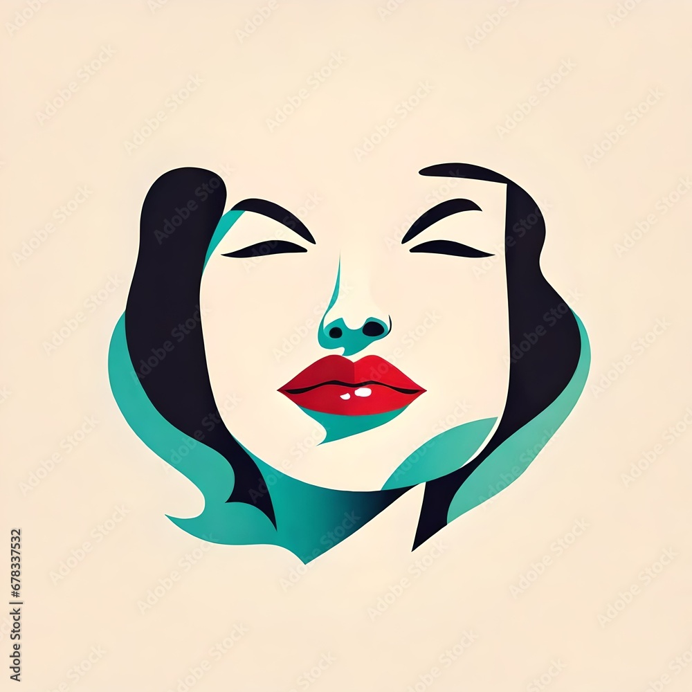 An illustration of a woman's full pouty lips An illustration of a woman's full pouty lips