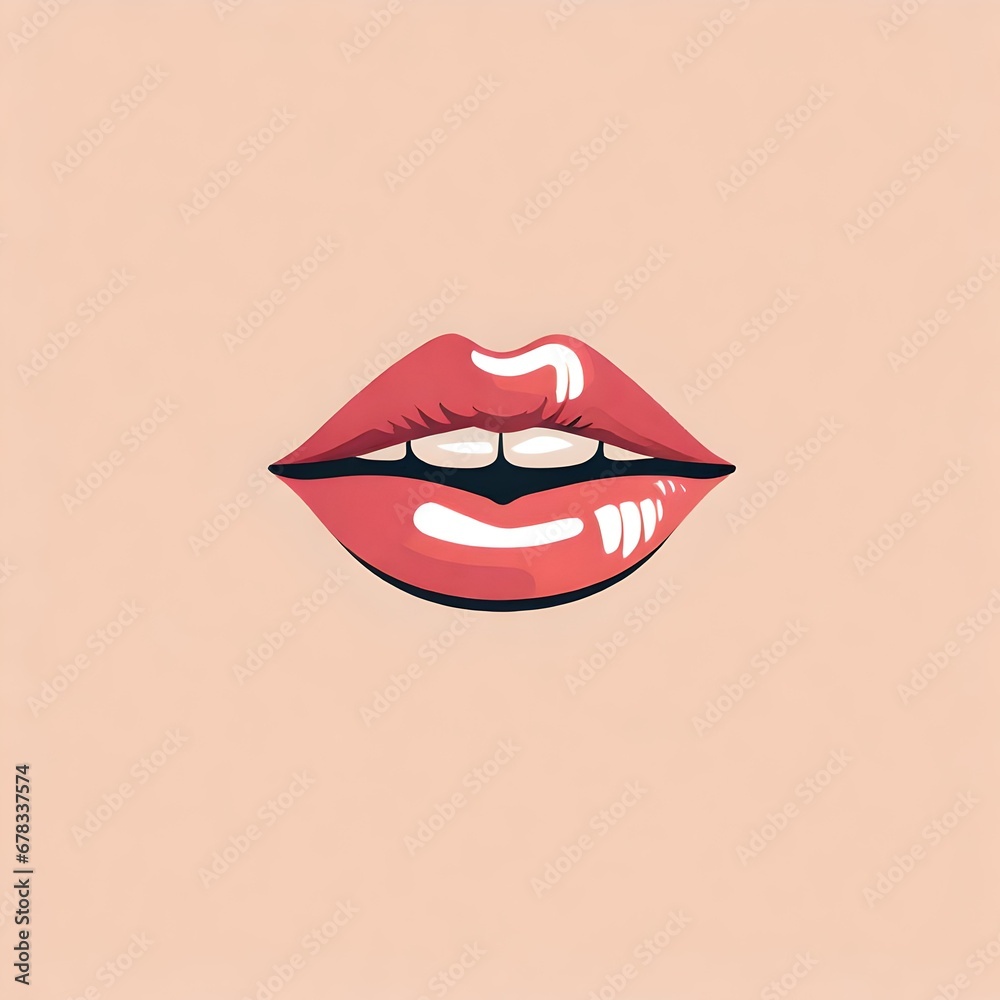 An illustration of a woman's full pouty lips An illustration of a woman's full pouty lips