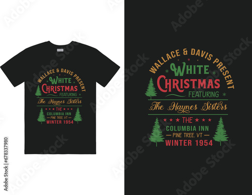 Wallace & Davis present white Christmas featuring the Haynes sisters the Columbia Inn pine tree. vt winter 1954 design