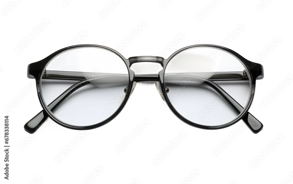 Clear View Glasses With Black Frame Isolated On a Clear Surface or PNG Transparent Background. Clear View Glasses With Black Frame Isolated On a Clear Surface or PNG Transparent Background.