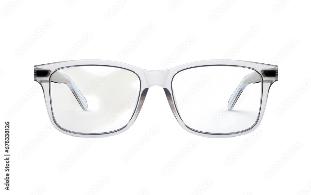 Fototapeta premium Clear Visionary Glasses Full Transparent Isolated On a Clear Surface or PNG Transparent Background.