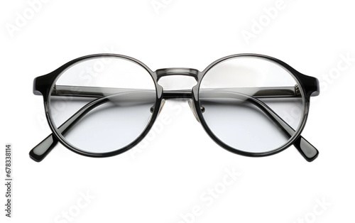 Clear View Glasses With Black Frame Isolated On a Clear Surface or PNG Transparent Background.