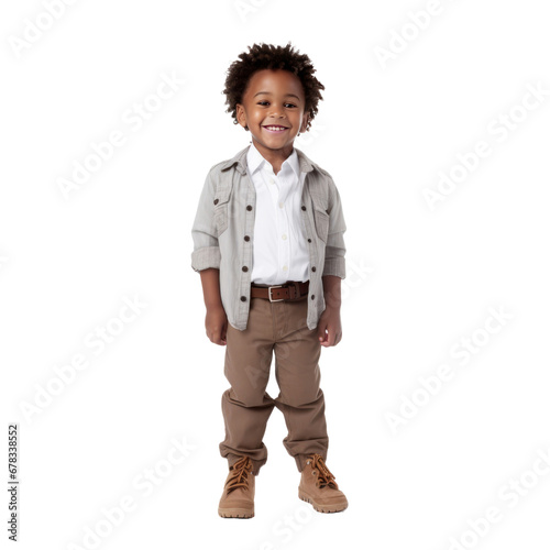 cute african american boy isolated on transparent background