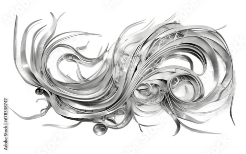 Stunning Contemporary Metal Wall Art on a Clear Surface or PNG Transparent Background.