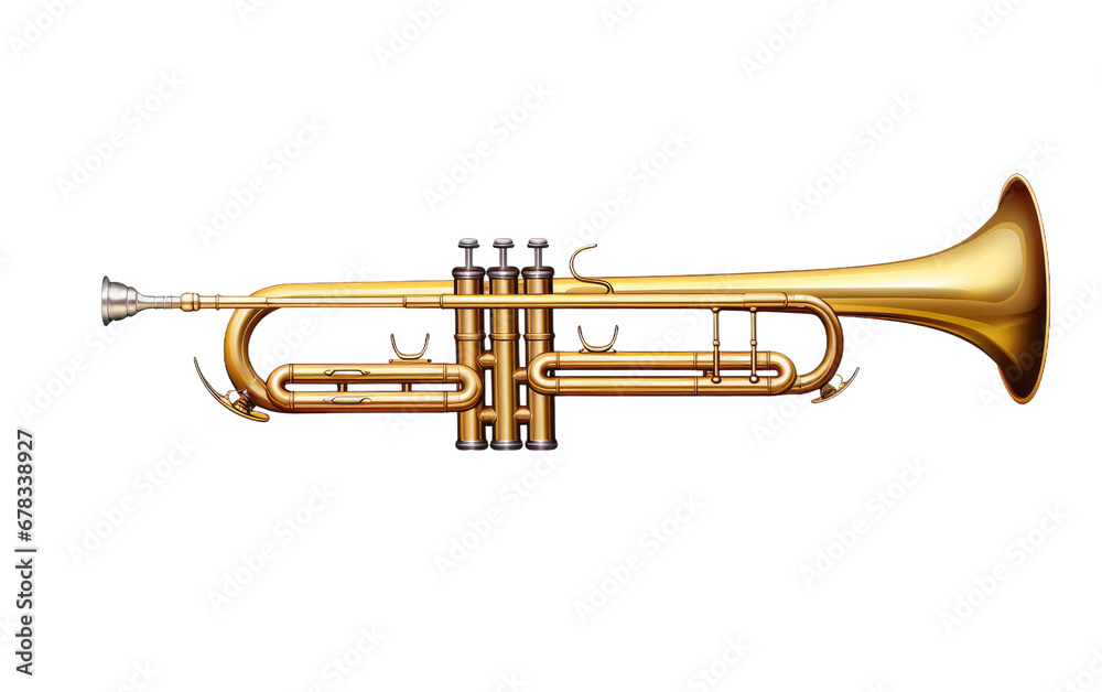 Fototapeta premium Stunning Cornet in Silver Color on a Clear Surface or PNG Transparent Background.