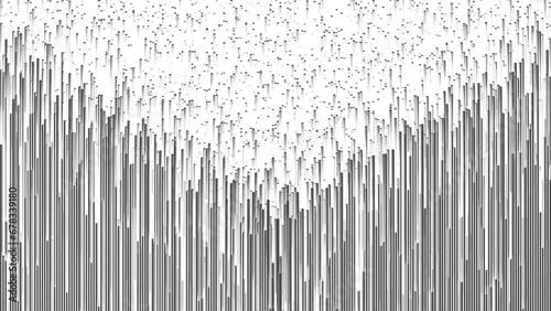 Randomly abstract and simple moving square pillars