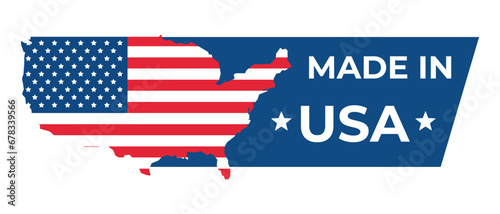 Made in USA sign. Flat banner.
