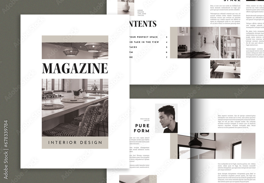 Interior Design Magazine Stock Template | Adobe Stock