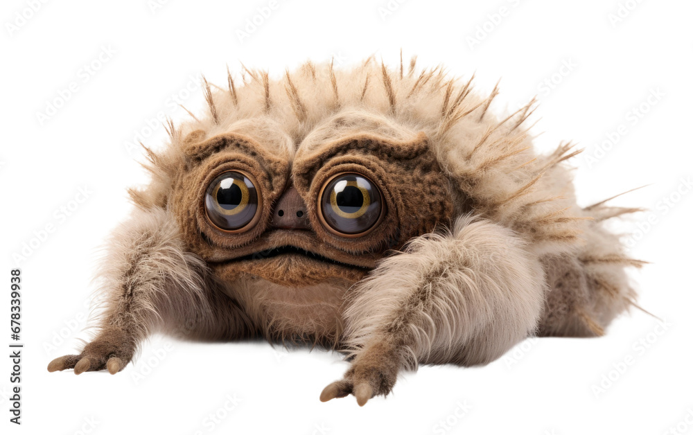 Crawling Caterwaul Stuffed Face with Stunning Shape on a Clear Surface or PNG Transparent Background.