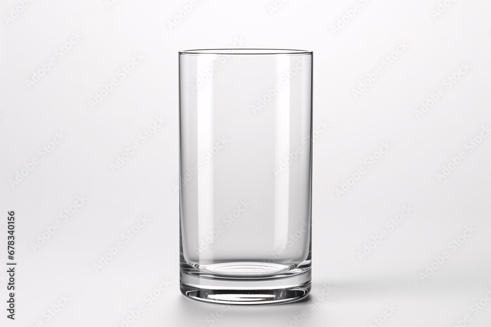 A pristine, tall, glass container is captured in a close-up, isolated on a pure white background. A pristine, tall, glass container is captured in a close-up, isolated on a pure white background.