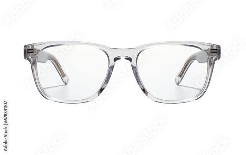Crystal View Eyewear Glasses in Transparent on a Clear Surface or PNG Transparent Background.