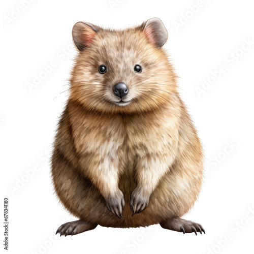 Watercolor Quokka. Quokka Clipart. Australian Animal Illustration. photo