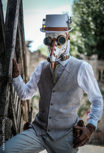 Grazzano Visconti, Piacenza - Italy : 2023 08 26 Cosplay in Grazzano , free cosplayer even plague doctor photo