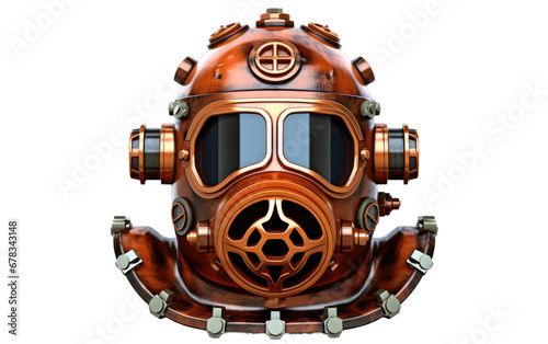 Divers Special Helmet For Driving in Shinning Colo on a Clear Surface or PNG Transparent Background.