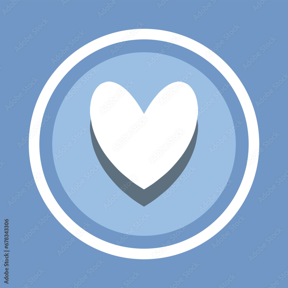 Heart icon vector. Heart icon vector in trendy flat style. Love icon image, Love icon illustration isolated on blue background