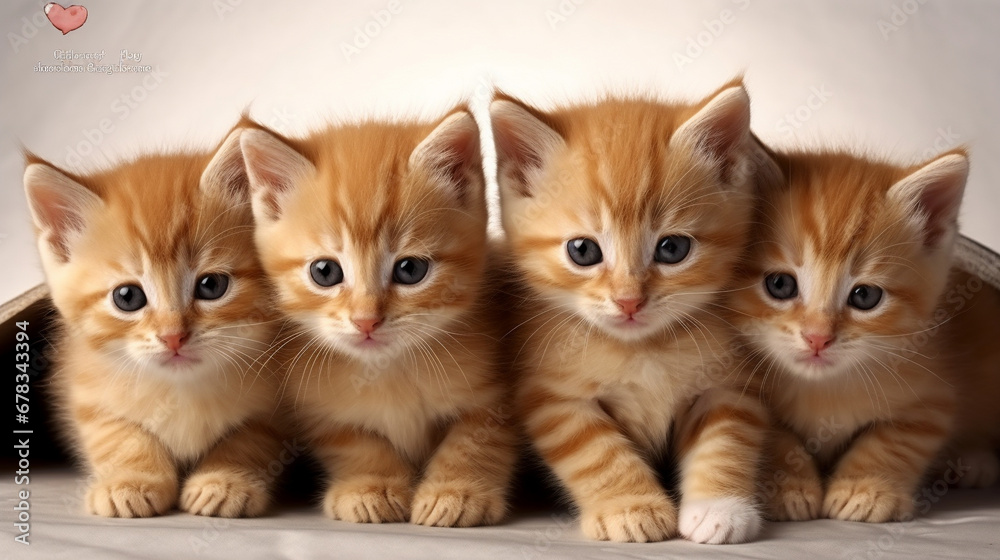 Red kittens. AI Generated