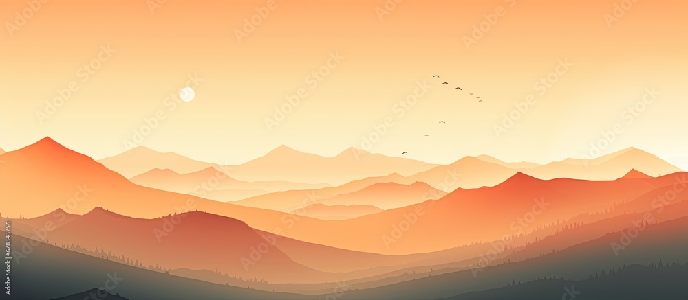 Scenic mountains at sunset