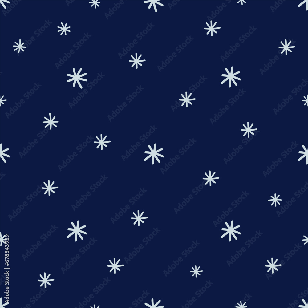 Vector Christmas pattern with snowflakes. Festive ornament in retro style. Simple seamless abstract texture Vector Christmas pattern with snowflakes. Festive ornament in retro style. Simple seamless abstract texture