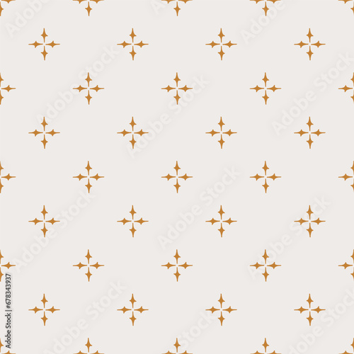 Vector geometric pattern. Festive golden ornament in retro style. Christmas simple seamless abstract texture