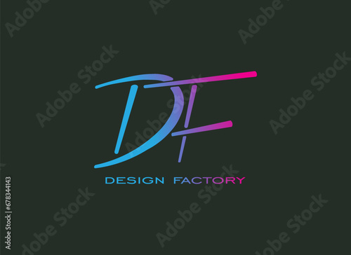 Abstract letter DF FD logo initial icon vector. letter DF FD business logo design.