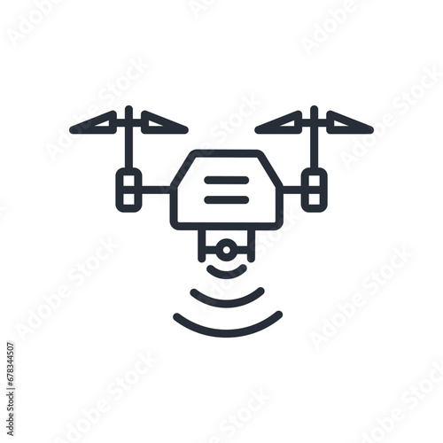 drone icon. vector.Editable stroke.linear style sign for use web design,logo.Symbol illustration.