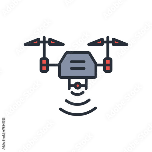 drone icon. vector.Editable stroke.linear style sign for use web design,logo.Symbol illustration.