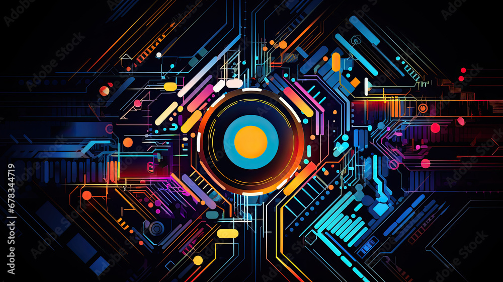 abstract quantum technology futuristic background - by generative ai
