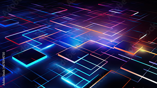 energy light grid technology futuristic background - by generative ai