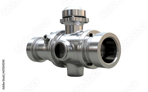 Exhaust Valve Pipes in Shinning Steel Body on a Clear Surface or PNG Transparent Background.