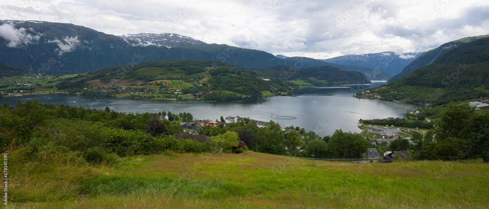 View of the Hardangerfjord at the village of Ulvik in Norway.