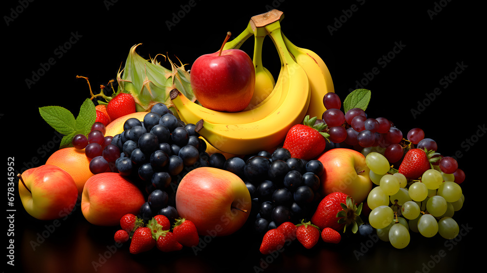 Fruit Assortment Background - Balanced Living: Background of Nutrient-Packed Goodies for a Healthy Life