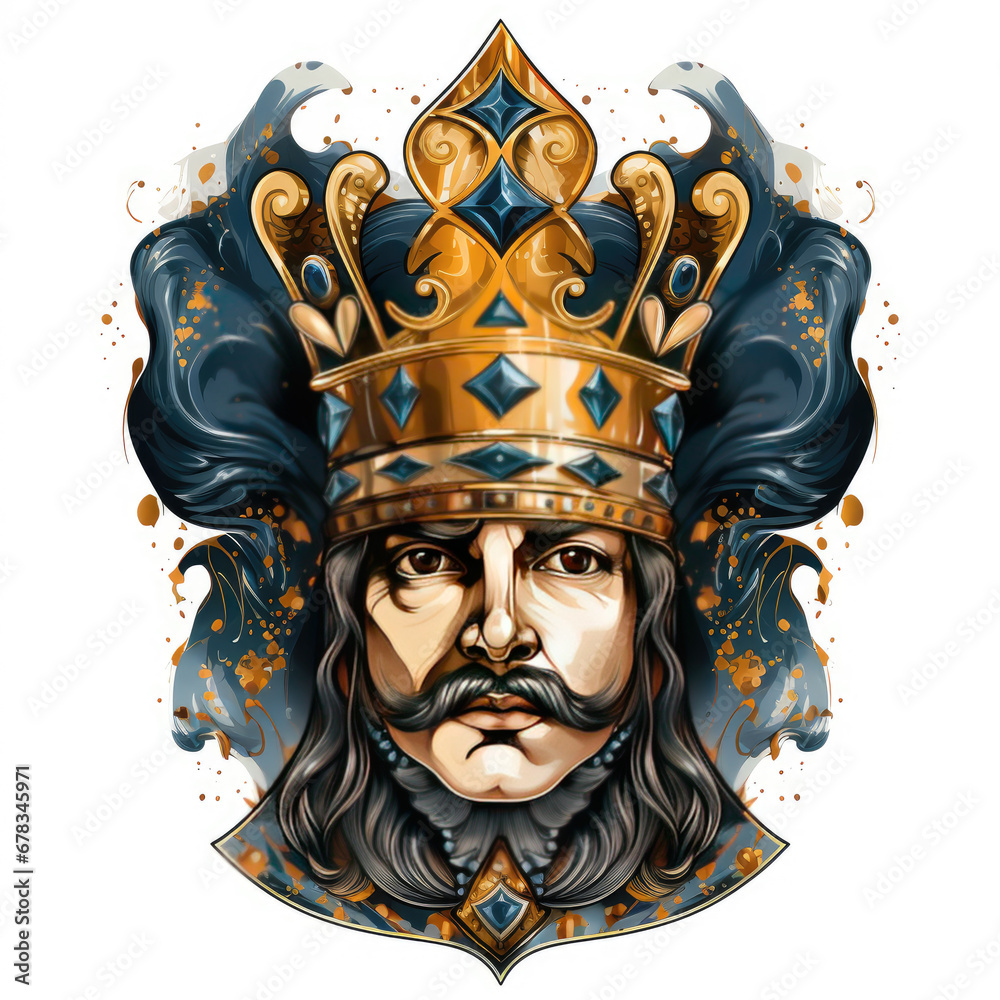 Fototapeta premium watercolor king of Spades clipart, Generative Ai