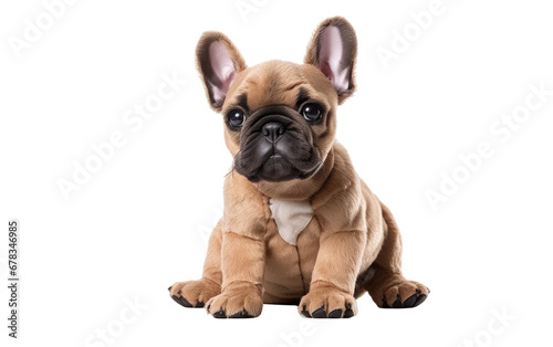 French Bulldog in Color of White on a Clear Surface or PNG Transparent Background.