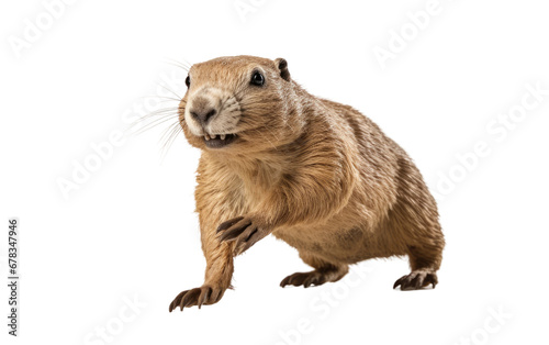 Galloping Gopher in Brown Color on a Clear Surface or PNG Transparent Background.