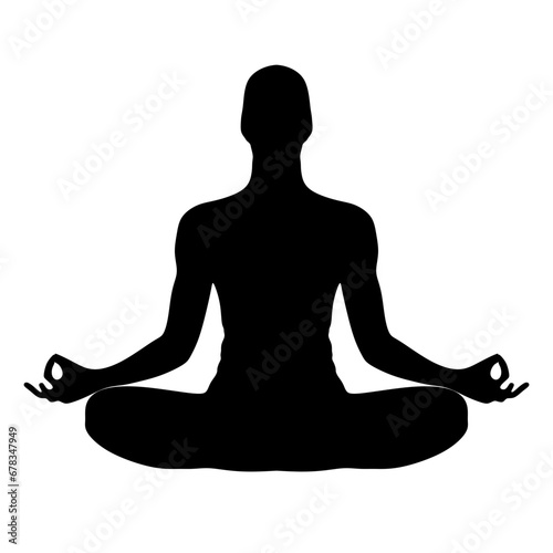 Vector icon Pictogram of a silhouette in yoga meditation posture black color