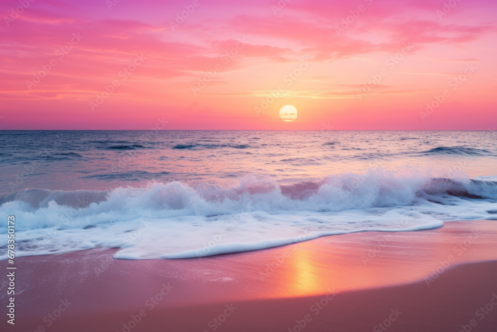 Sunrise over Ocean Waves