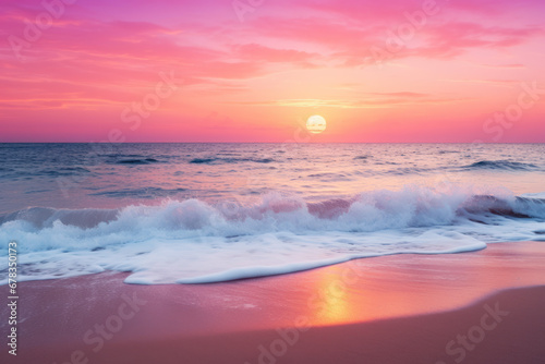 Sunrise over Ocean Waves