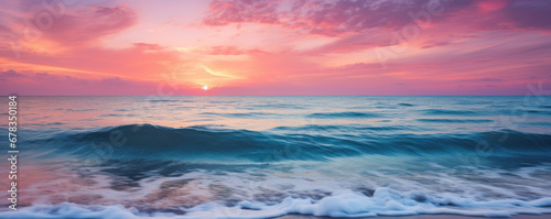 Sunrise over Ocean Waves